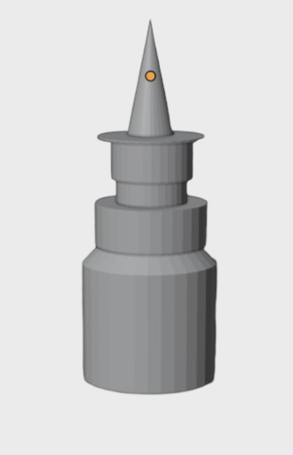 3d model of nasal spray bottle, angle 1