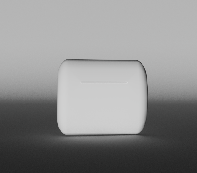 Airpod case 3d model, angle 1