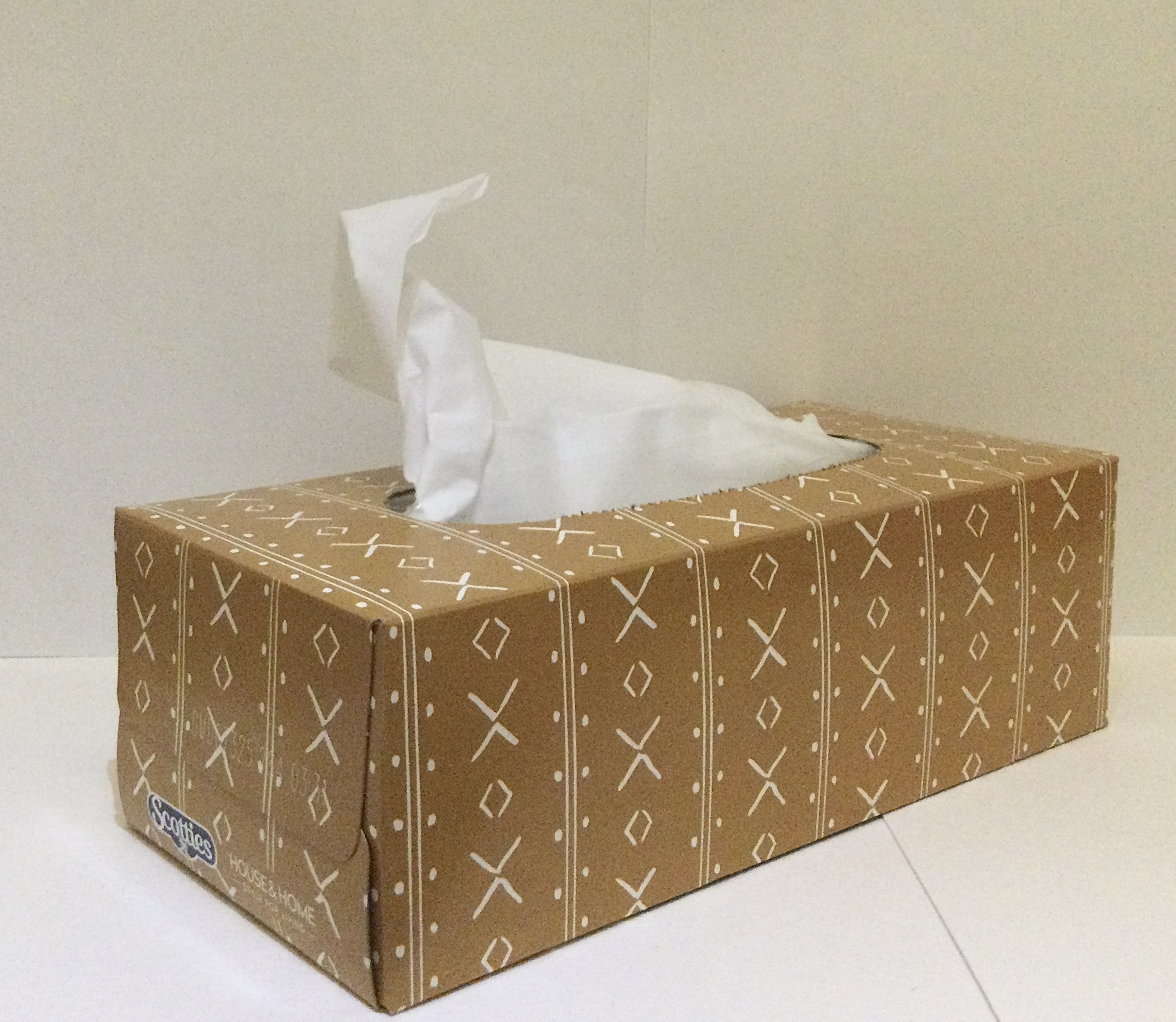 Photograph of a tissue box, angle 2